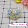 5cm heart-shaped PVC transparent gold shiny sheet quicksand pendant, cute children's headwear, BB clip, phone case hanging accessory Specification image